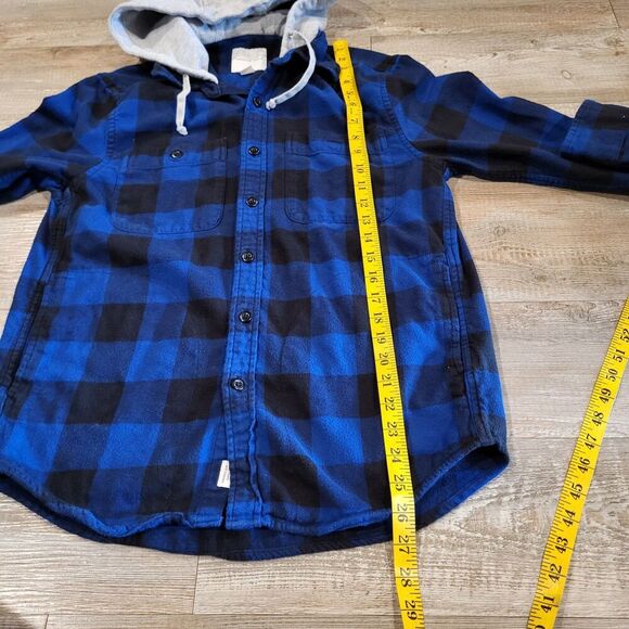 American Eagle Hooded Button Up Flannel Shirt Mens Size Small - Picture 7 of 8